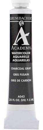 CHARCOAL GRAY 7.5ML ACADEMY WATERCOLOR PAINT GRUMBACHER